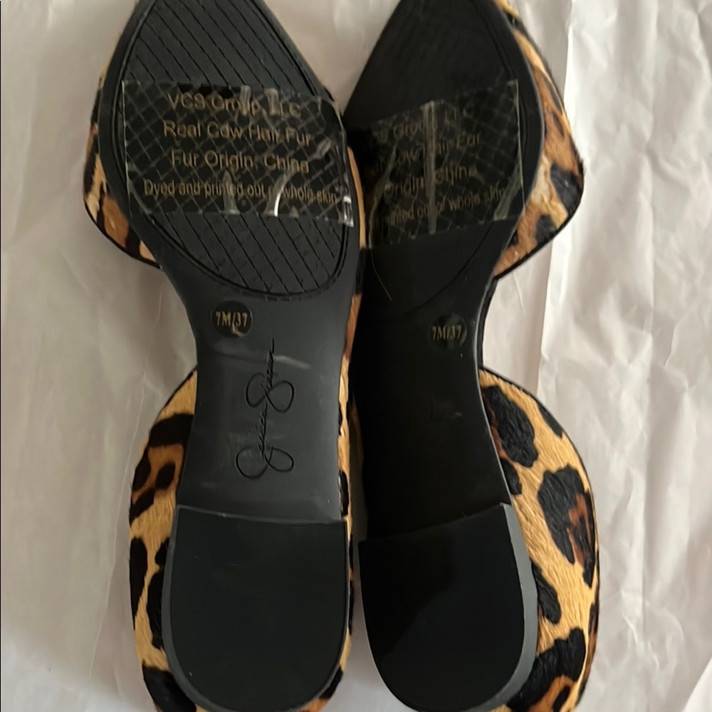 Jessica Simpson Tan and Black Leopard Flats new - Picture 4 of 5